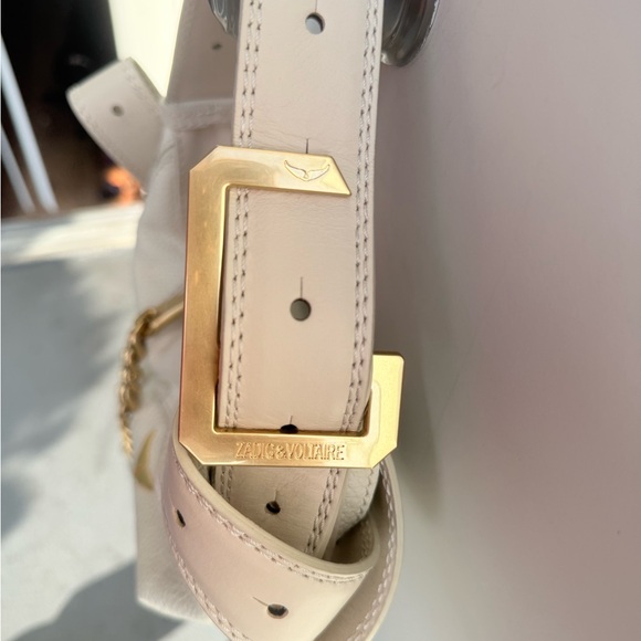 Zadig & Voltaire Cream Shoulder Bag with Gold Chain - Picture 3 of 8